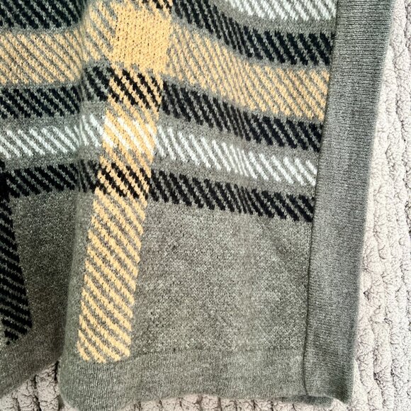 Joe Fresh Plaid Turtleneck Poncho black, beige, white & taupe O/S - Picture 10 of 13